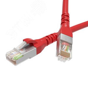 Патч-корд экранированный CAT6 F/UTP 4х2 LSZH красный 2м