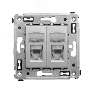 Avanti Компьютерная розетка RJ-45 в стену, кат.6 двойна   экранированная  Закаленная сталь