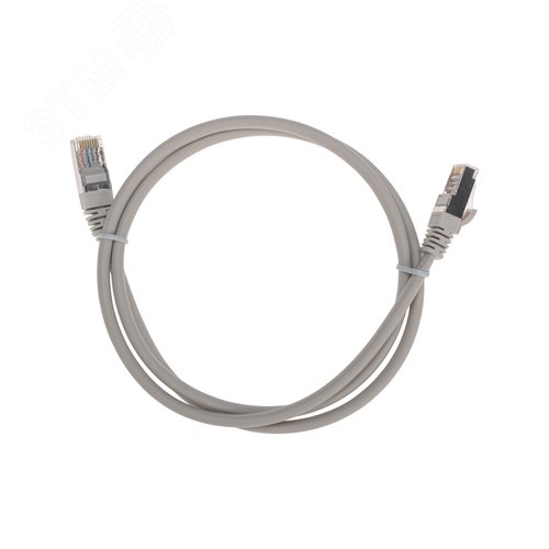 Патч-корд F/UTP, CAT 5e, RJ45-RJ45, 26AWG, LSZH, серый, 1м,