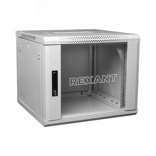 Шкаф настенный телекоммуникационный разборный 9U 600x450мм дверь стекло серый (RAL 7035)