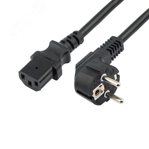 Кабель питания СЕЕ 7/7 (Schuko) - IEC 320 C13 3x1,0 мм2, длина 1,2м, угловая вилка