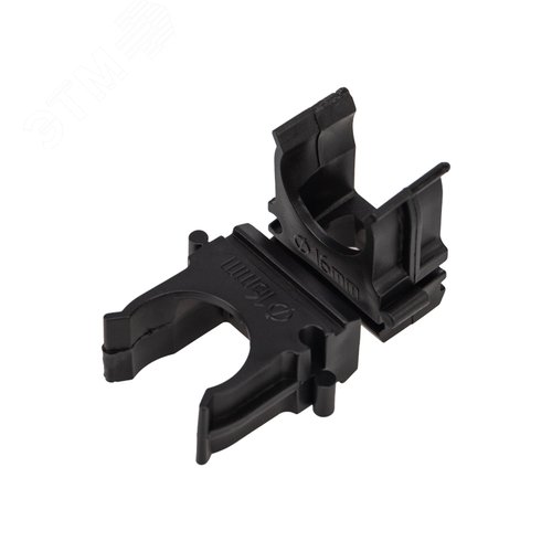 Крепеж-клипса для труб d-16мм, черная, 100 шт