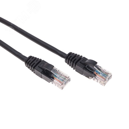 Патч-корд U/UTP, CAT 5e, RJ45-RJ45, 26AWG, LSZH, черный, 1м,