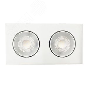 Светильник светодиодный ДВО-412 2x8W 4000K 55 град белый карданный IP40