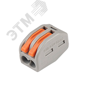 Клеммы СМК  монтажные многоразовые PTC-2P 222-412 450V 32A 0,08-2,5(4.0)mm2 , 2 отверстия, серые 10 шт.