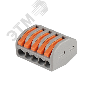 Клеммы СМК  монтажные многоразовые PTC-5P 222-415 450V 32A 0,08-2,5(4.0)mm2 , 5 отверстий, серые / 5 шт.