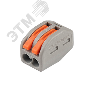 Клеммы СМК  монтажные многоразовые PTC-2P 222-412 450V 32A 0,08-2,5(4.0)mm2 , 2 отверстия, серые 50 шт.