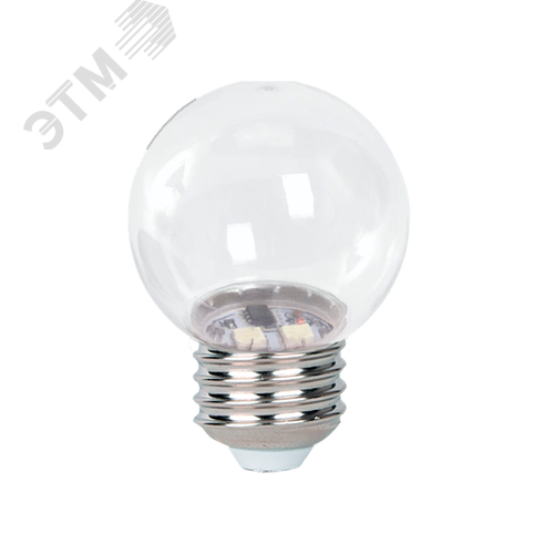 Лампа светодиодная шар прозрачный PLED- ECO- G45 3w E27 2700K CLEAR
