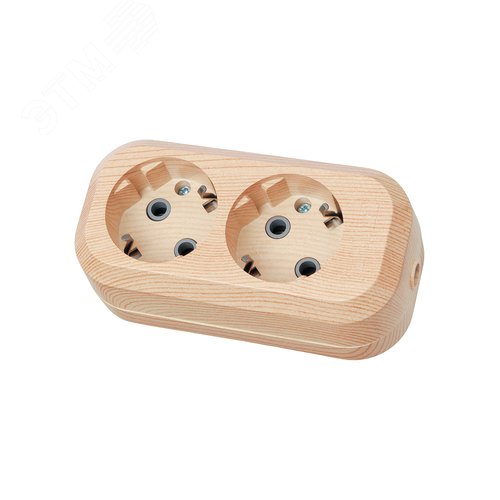 "Колодка розеточная 2 гнезда 2П+З 16А 250В ""Эко"" (сосна) TDM"