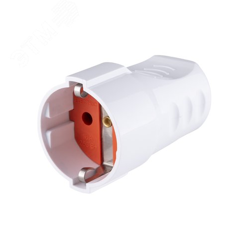 Кабельная розетка рифленая 2П+З 16А 250B белая TDM
