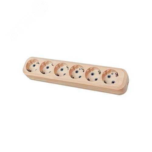 "Колодка розеточная 6 гнезд 2П+3 16А 250В ""Эко"" (сосна) TDM"