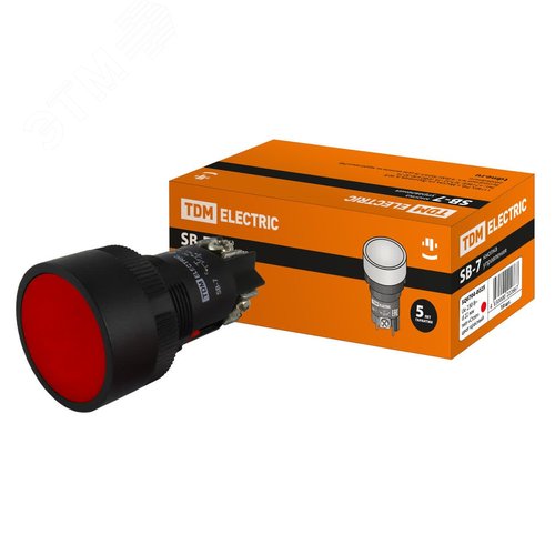 Кнопка SВ-7 ''Стоп'' красная 1р d22мм/230В