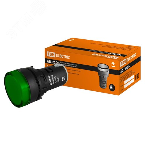 Лампа AD-22DS(LED)матрица d22мм зеленый 230В