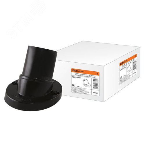 Патрон карболитовый настенный наклонный E27 черный без наклейки