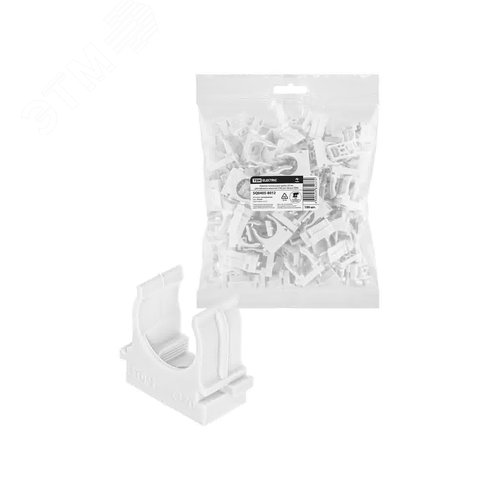 Крепеж-клипса для трубы 20 мм для прямого монтажа 100 шт. белая TDM