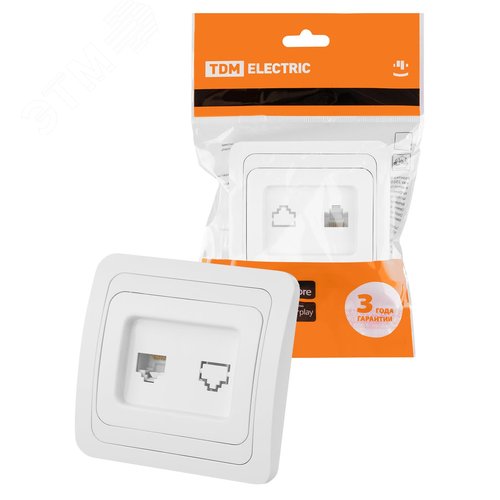 Розетка компьютерная RJ-45 белая  Валдай