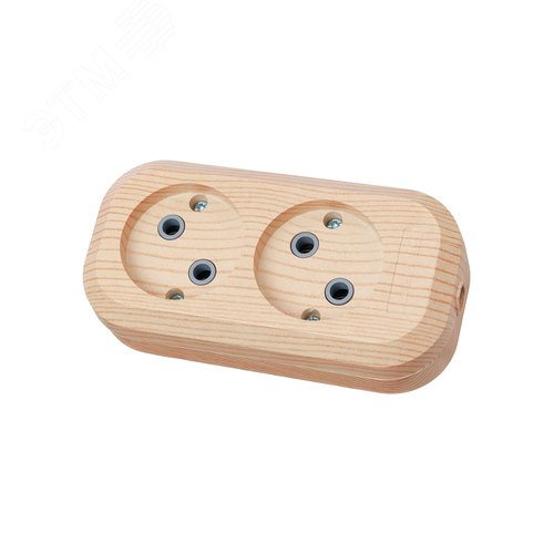 "Колодка розеточная 2 гнезда 2П б/з 10А 250В ""Эко"" (сосна) TDM"