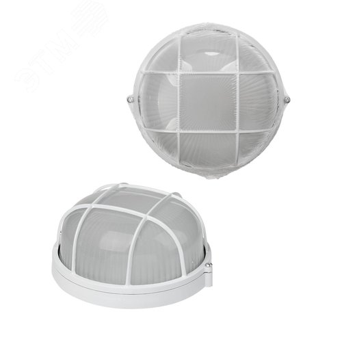 Светильник НПБ1302 белый/круг с реш. 60Вт IP54