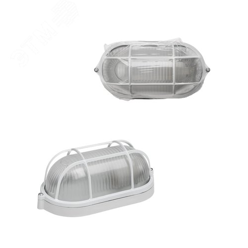 Светильник НПБ1402 белый/овал с реш. 60Вт IP54