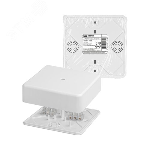 Коробка распаячная КР 100х100х29 ОП белая IP40 с клем. колодкой инд. штрихкод TDM