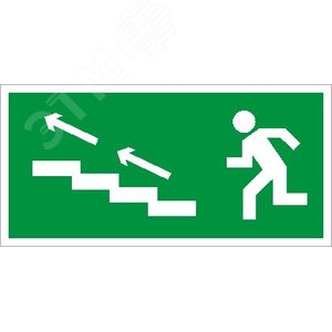 Пиктограмма ПЭУ 007 По лестнице вверх налево 240х125 PC-M