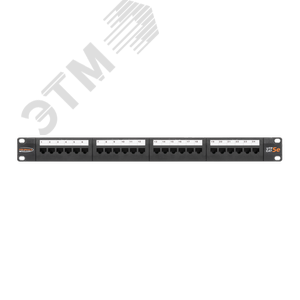 Патч-панель 19'' 1U 24 порта Кат 5e RJ45/8P8C UTP черная