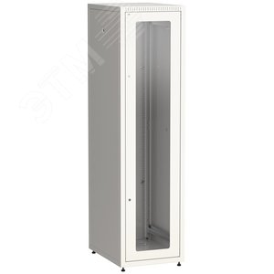 Шкаф LINEA E 42U 600х800мм двери 2шт стеклянная и металлическая. серый