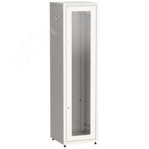 Шкаф LINEA E 42U 600х600мм двери 2шт стеклянная и металлическая. серый