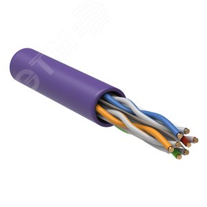 Витая пара U/UTP кат 6 4х2х23AWG solid LSZH 305м фиол