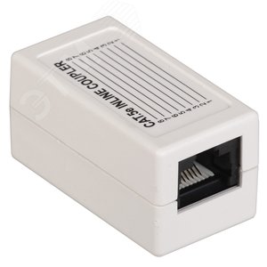 Адаптер проходной категория 5е UTP тип RJ45-RJ45 (8P8C) белый