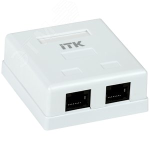 Розетка информационная настенная RJ-45 категория е 2 порта