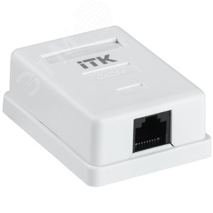 Розетка информационная настенная RJ45 8P8C категория 5е UTP 1-порт белая