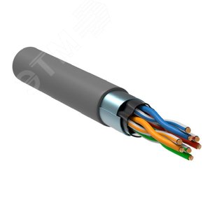 Витая пара F/UTP кат 5E 4х2х0.52 solid LSZH нг(А)-HF серый РФ/Т
