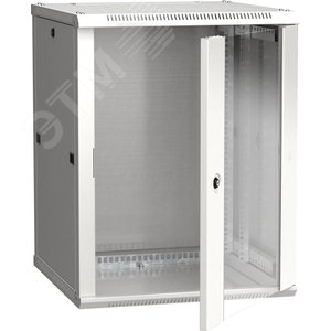 Шкаф настенный 19' LINEA W 12U 600x600мм стеклянная дверь RAL7035