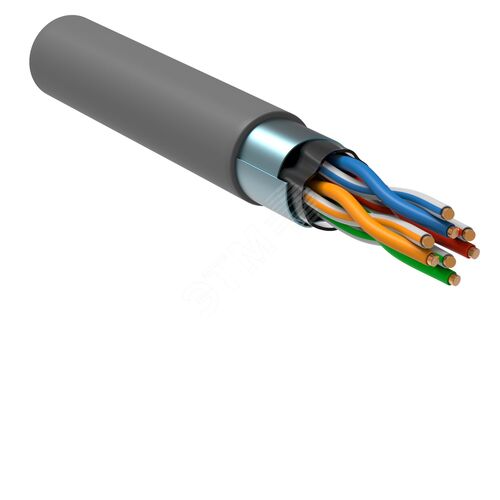Витая пара F/UTP кат 5E 4х2х0.52 solid LSZH нг(А)-HF серый РФ/Т