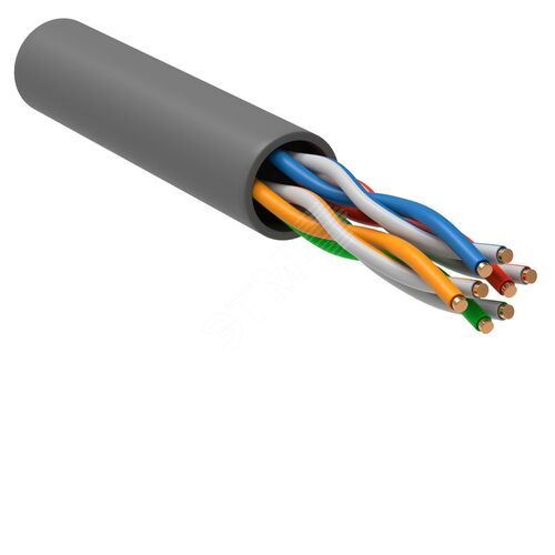 Витая пара U/UTP кат 5E 4х2х24AWG LSZH серый РФ/Т