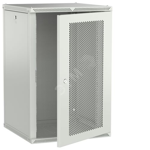 Шкаф настенный 18U 600х600мм дверь перфорированная серый 2.0 LINEA W
