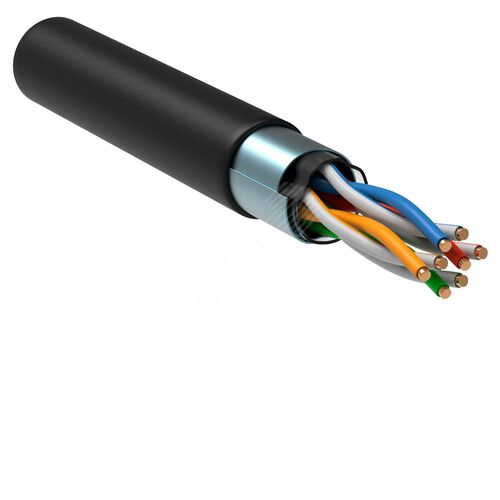 Витая пара F/UTP кат 5E 4х2х24AWG solid LDPE черный