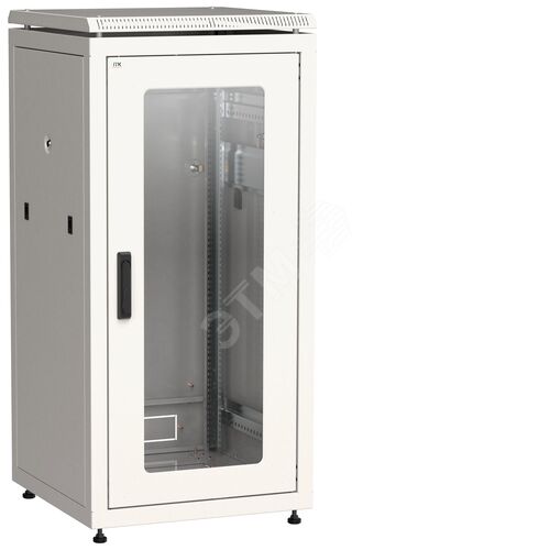 Шкаф сетевой 19' LINEA N 18U 600х800мм стеклянная передняя дверь серый