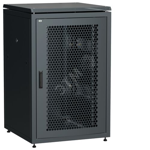 Шкаф сетевой 19' LINEA N 24U 800х800мм перфорированная передняя дверь задняя металлическая черный