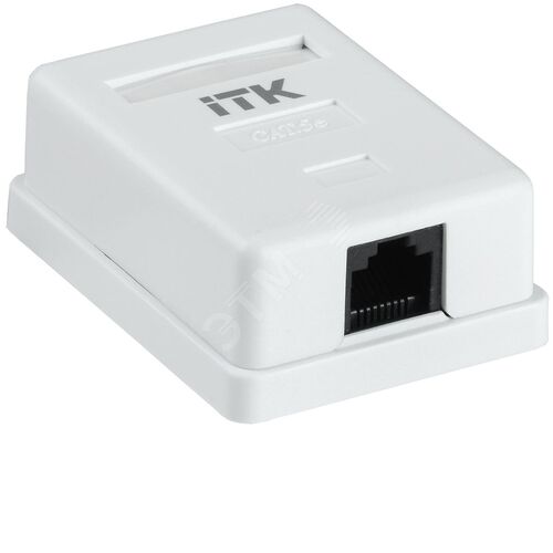 Настенная информационная розетка RJ45 8P8C кат.5E UTP 1-порт белая