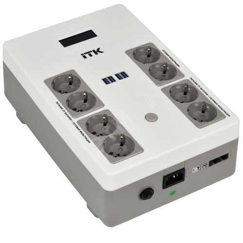 ST8 ИБП Линейно-интерактивный 1000ВА/600Вт LCD АКБ 1х9AH 8хSchuko USB 4хUSB зарядки ELECTRA