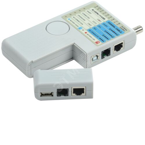 Тестер для витой пары 4в1 RJ45/RJ11/BNC/USB с элементом питания
