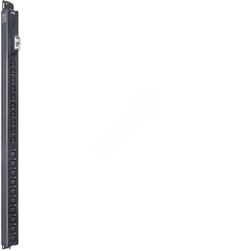 BASE PDU вертикальный PV1102 25U 1 фаза 32А 10 розеток C13 + 10 розеток C19 без кабеля с клеммной колодкой
