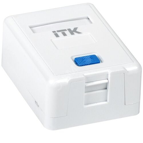 Корпус настенной розетки для установки одного модуля Keystone Jack белый
