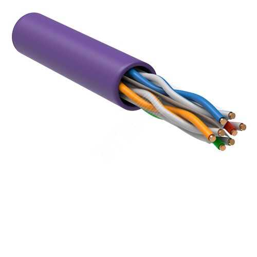 Витая пара U/UTP кат.6 4х2х23AWG solid LSZH нг(А)-HF фиолетовый (305м)