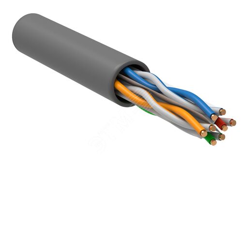 Витая пара U/UTP кат 6 4х2х24AWG LSZH нг(А)-HF    серый (305м) РФ/Т