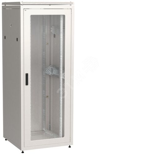 ITK LINEA N Шкаф сетевой 19'' 42U 800х800мм стеклянная передняя дверь задняя металлическая серый