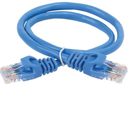 ITK Коммутационный шнур (патч-корд) кат.5E UTP PVC 15м синий