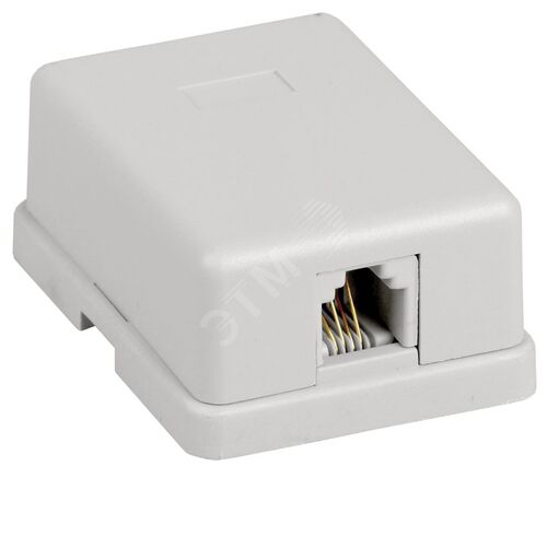 Настенная розетка RJ12 6P4C кат.3 UTP 1-порт белая